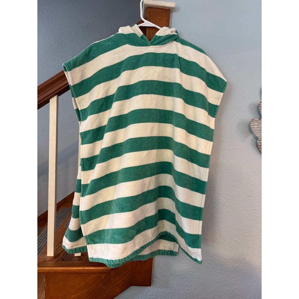 Mini Boden Toweling Terry cotton Swim Cover Up striped beach towel 10-12 hooded